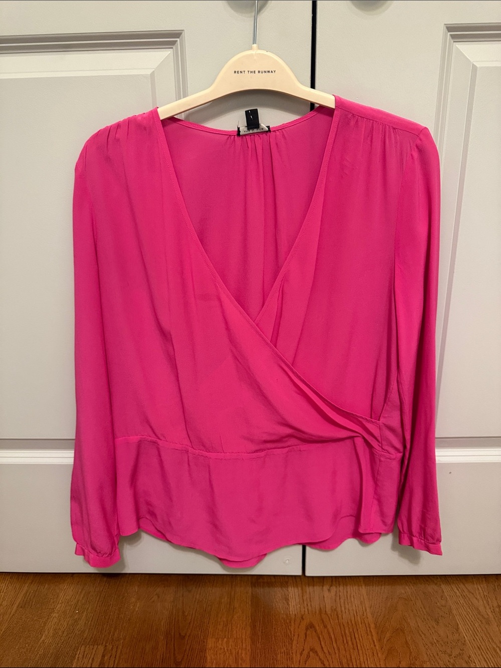 Ann Taylor Fuchsia Wrap-Style Blouse
